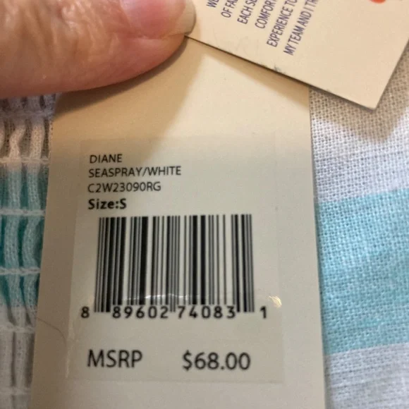 Casa Cabana Linen Blend Coastal striped Sundress New With Tags - Picture 3 of 12